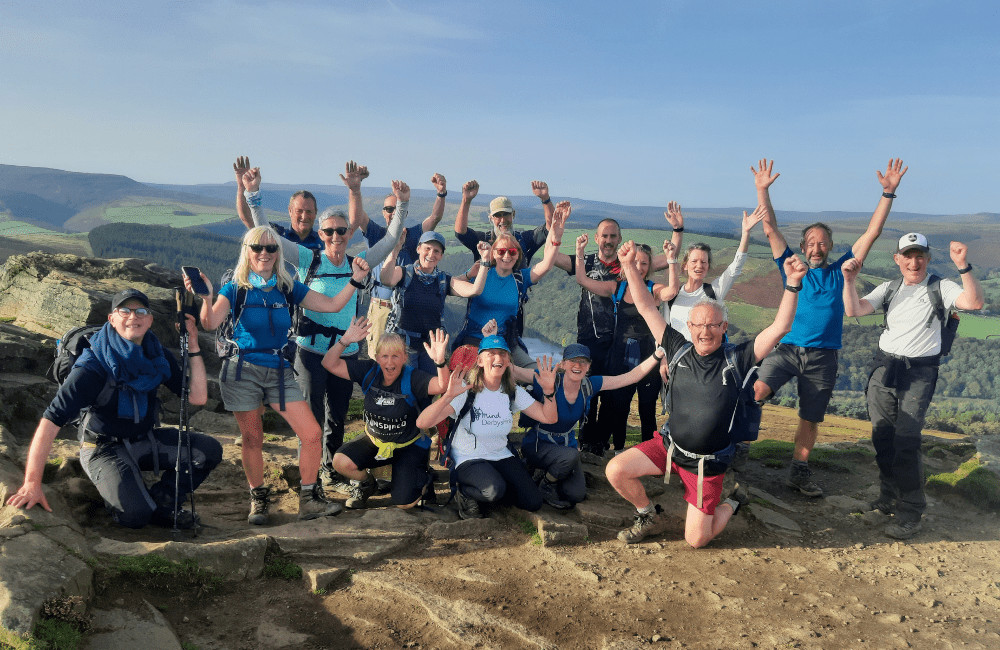Large group on Win Hill Summit, Peak District