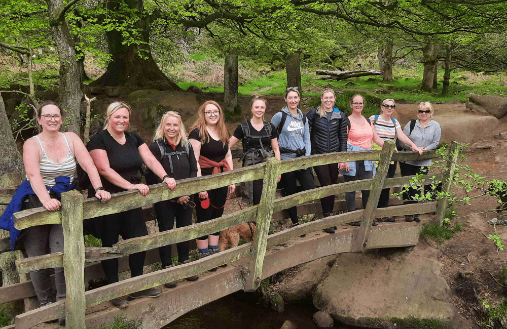 Corporate Group Longshaw Burbage Brook Bridge Peak District Smiling People