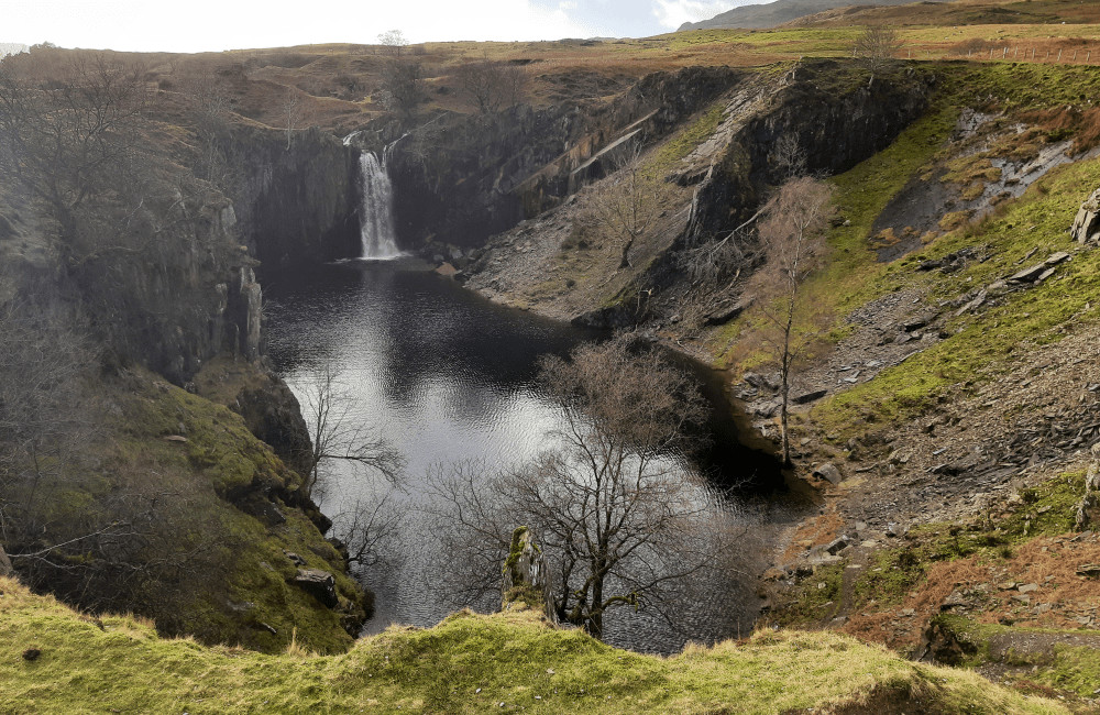 Waterfall at Banishead Quarry, Coniston Fells Lake District