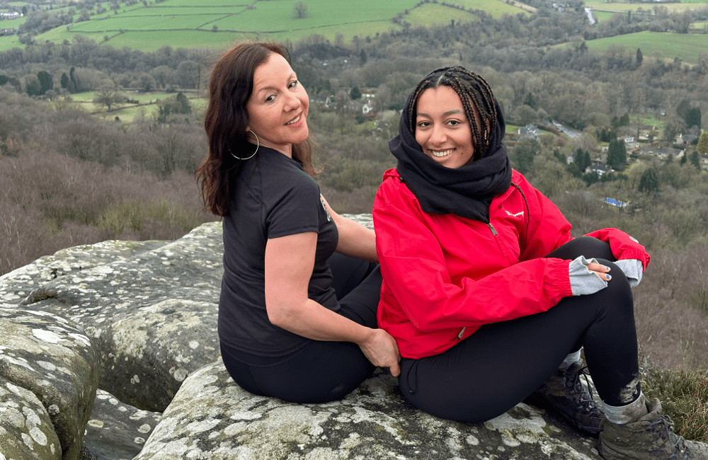 Diversity Happy group Froggatt Edge Peak District