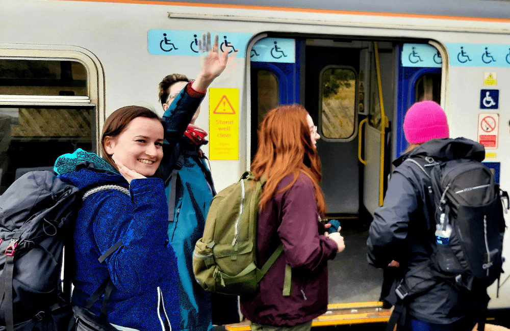 Rail to Trail: A Guide For Peak District Train Hikers.. People on the Train Hope Valley Train Line Peak District 1